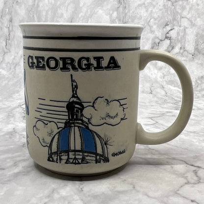 Vintage Embossed Stoneware Scotty  Georgia Peach Pottery Mug TI7