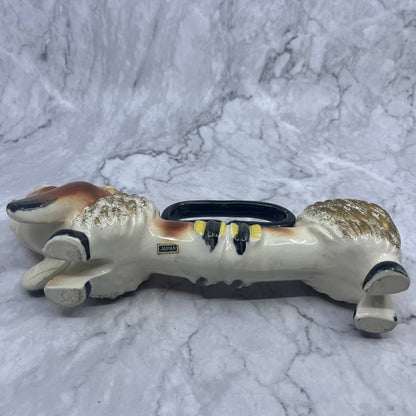 1950s Long Neck Poodle Dog Ceramic Oil and Vinegar Decanter 11" TI8