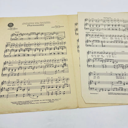 1945 Personality Road to Utopia Bing Crosby Bob Hope Sheet Music V37-4