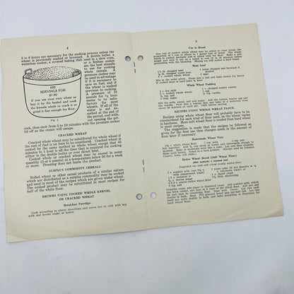 1941 The Use of Whole Cereals in the Diet Recipe Booklet Iowa State College C11