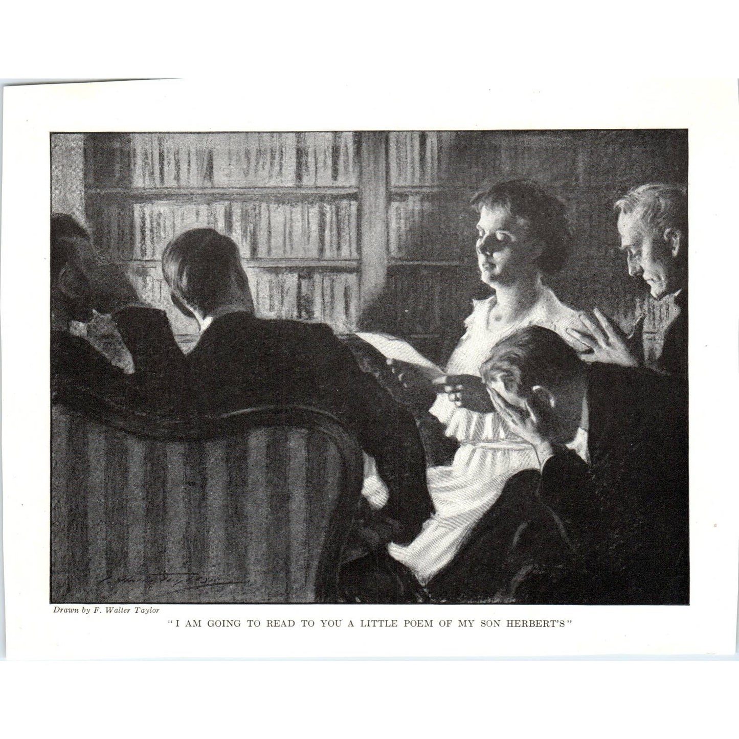 A Little Poem of My Son Herbert's F. Walter Taylor - 1921 Original Print TJ7-L