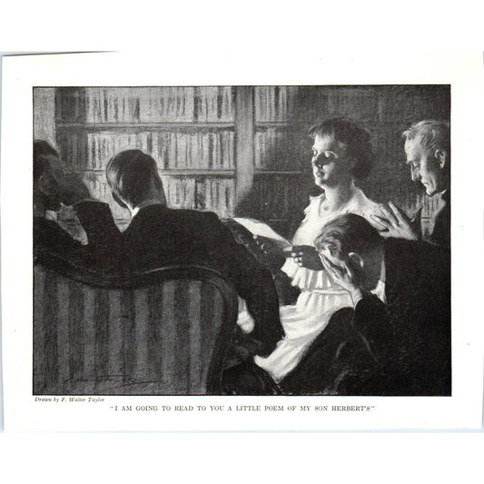 A Little Poem of My Son Herbert's F. Walter Taylor - 1921 Original Print TJ7-L