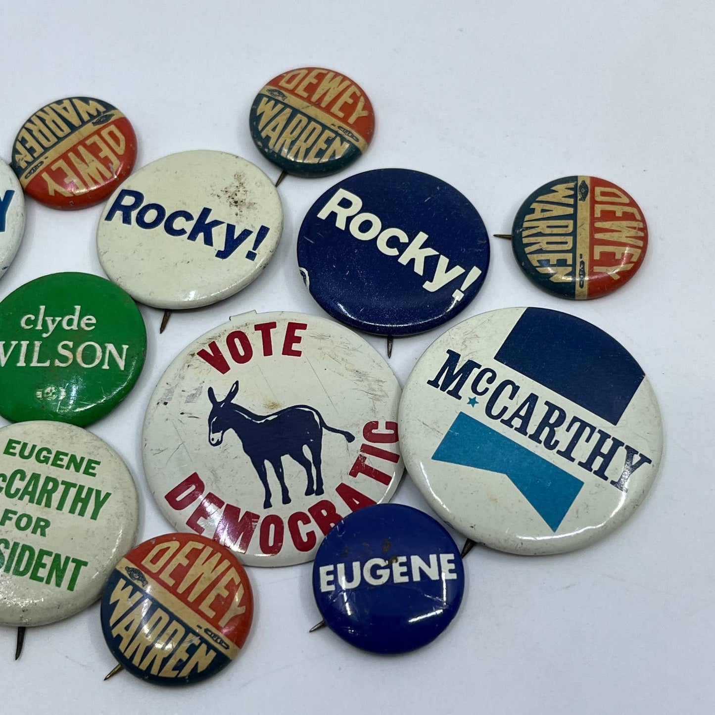 Lot of 14 Vintage Political Campaign Celluloid Pinback Buttons SE1