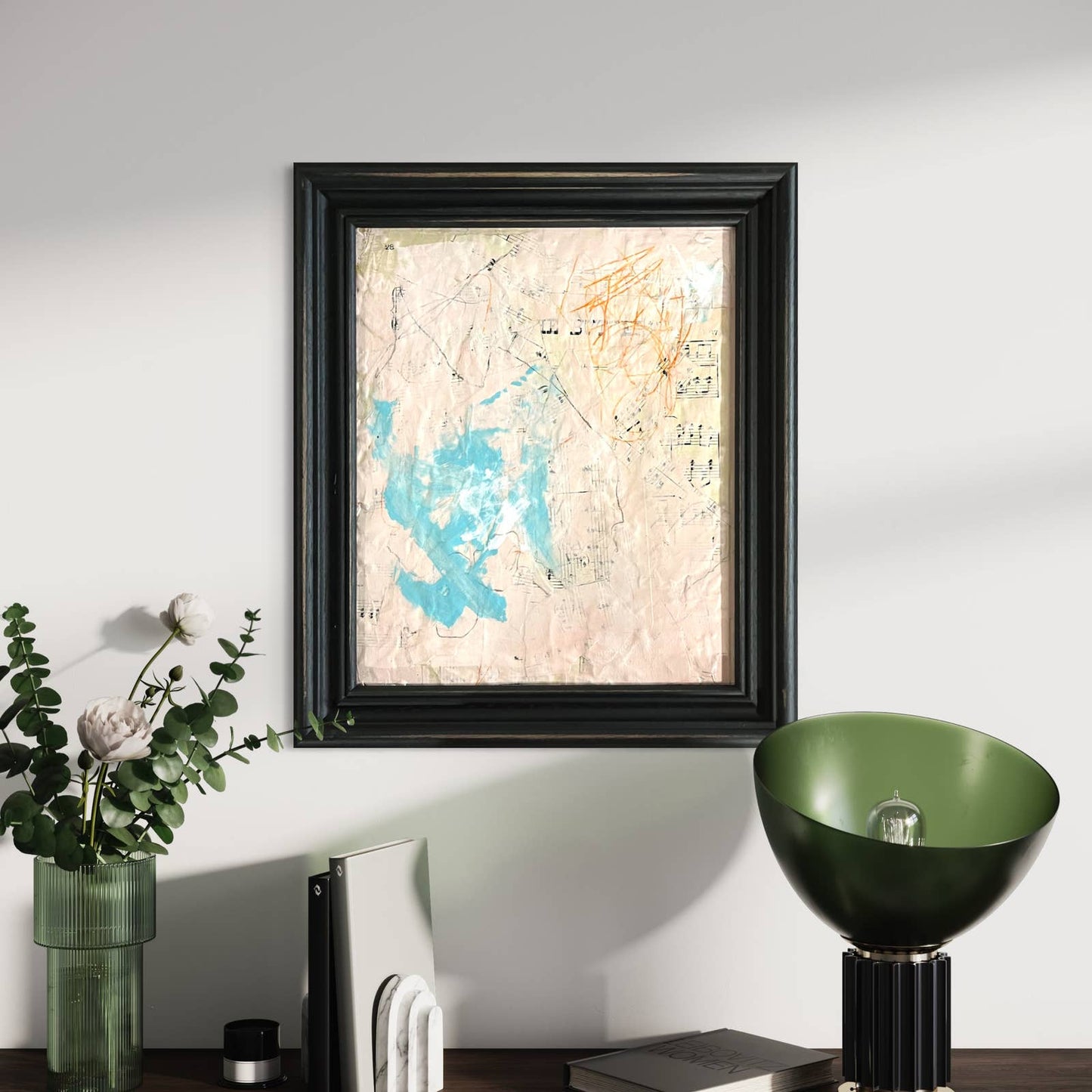 Original Framed Mixed Media Abstract Art Painting 12.5x14.5 “Blush" With COA TK1