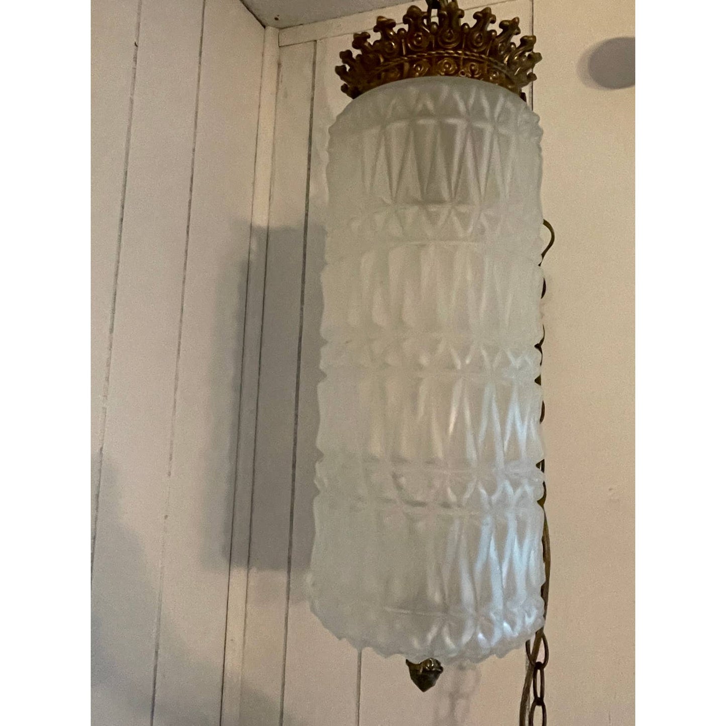 Vintage MCM Mid Century Hollywood Regency Hanging Swag Pendant Light Lamp