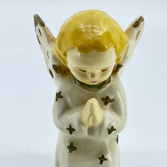 1952 Hand Painted Ceramic Praying Angel Child Cherub 4” TE3