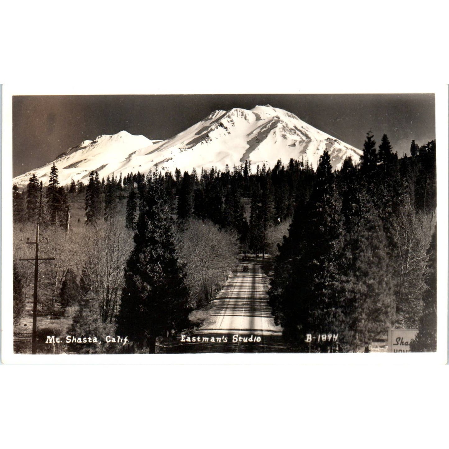 Vintage RPPC Postcard Mt. Shasta California Eastman's Studio EA3