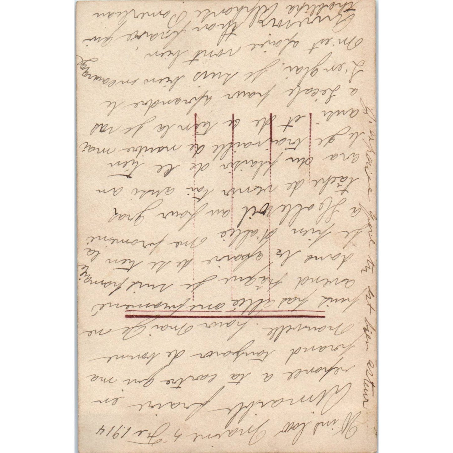 Romance French Victorian Couple Courting Lady 1914 Original Postcard TK1-21-1