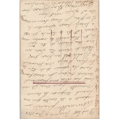 Romance French Victorian Couple Courting Lady 1914 Original Postcard TK1-21-1