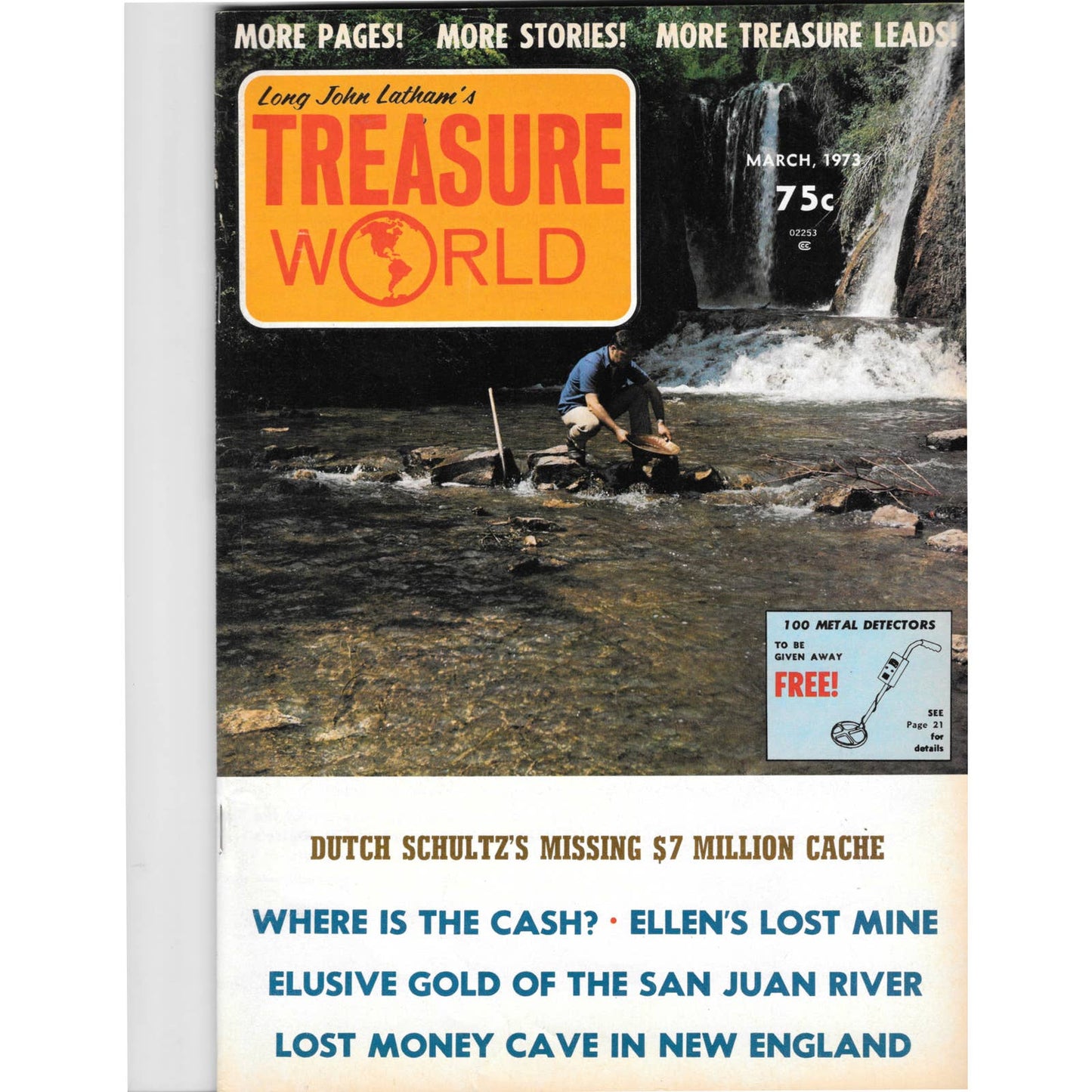Long John Latham's Treasure World Magazine Mining Metal Detecting March 1973 M5