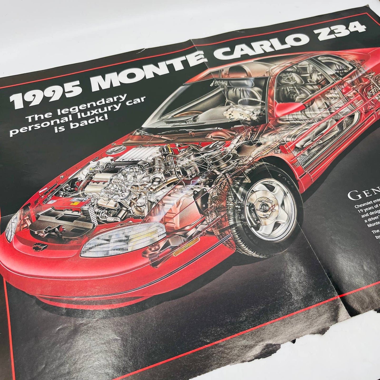 1995 Chevrolet Chevy Monte Carlo Z34 Racing Heritage Double Side Poster 21x15 C7