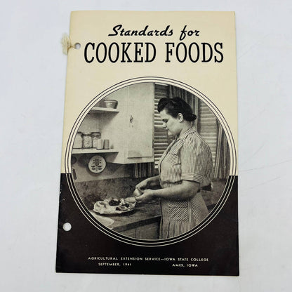 1941 Standards for Cooked Foods Booklet Ames IA Agricultural Extension EA4