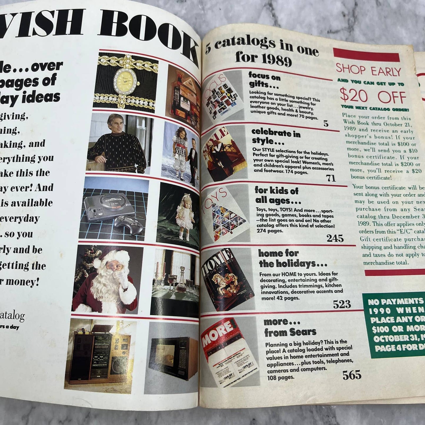 Sears Wish Book 1989 Christmas Catalog Barbie, Star Wars, Lego Nintendo S4