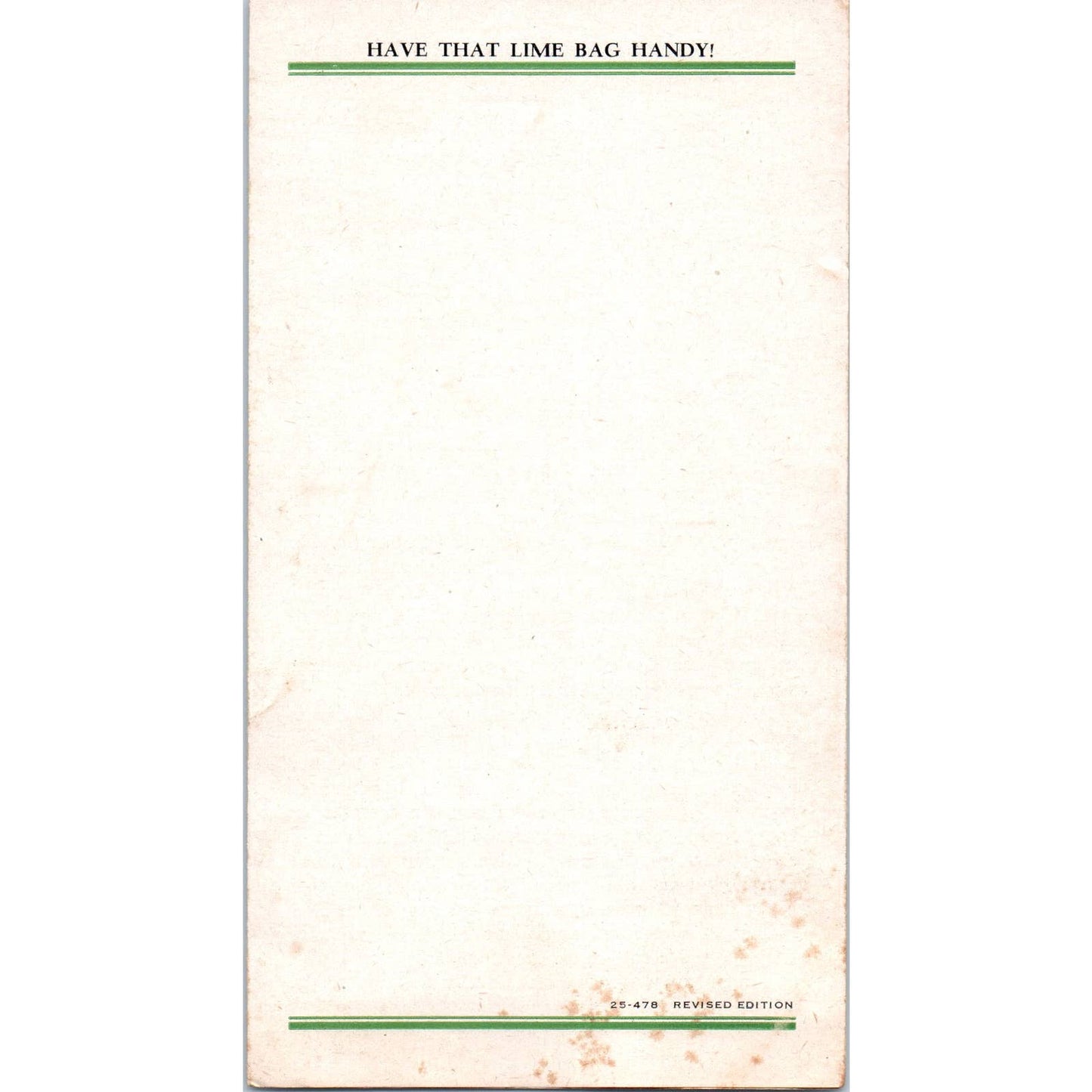 Vintage Info Brochure Lime Hints for the Home Hydrated Lime for Home Use SE5