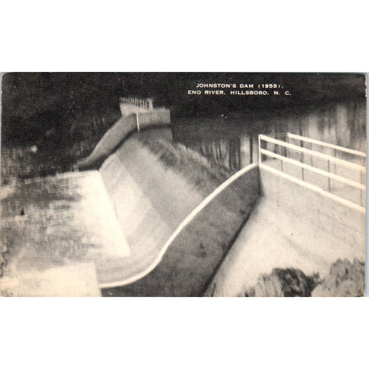 Johnston's Dam 1955 Eno River Hillsboro NC Original Postcard TK1-P1