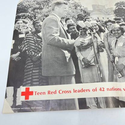 1963 Teen Red Cross Leaders of 42 Nations Visit President Kennedy Poster FL3