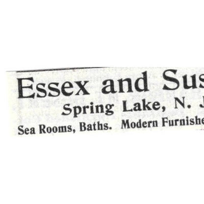 Essex and Sussex Spring Lake New Jersey - 1903 Original Ad TJ8-7-2