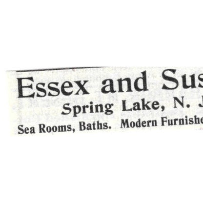 Essex and Sussex Spring Lake New Jersey - 1903 Original Ad AK5-S28