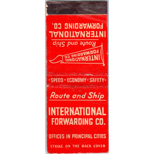 International Forwarding Co Route and Ship Advertising Matchbook Cover SA9-M5