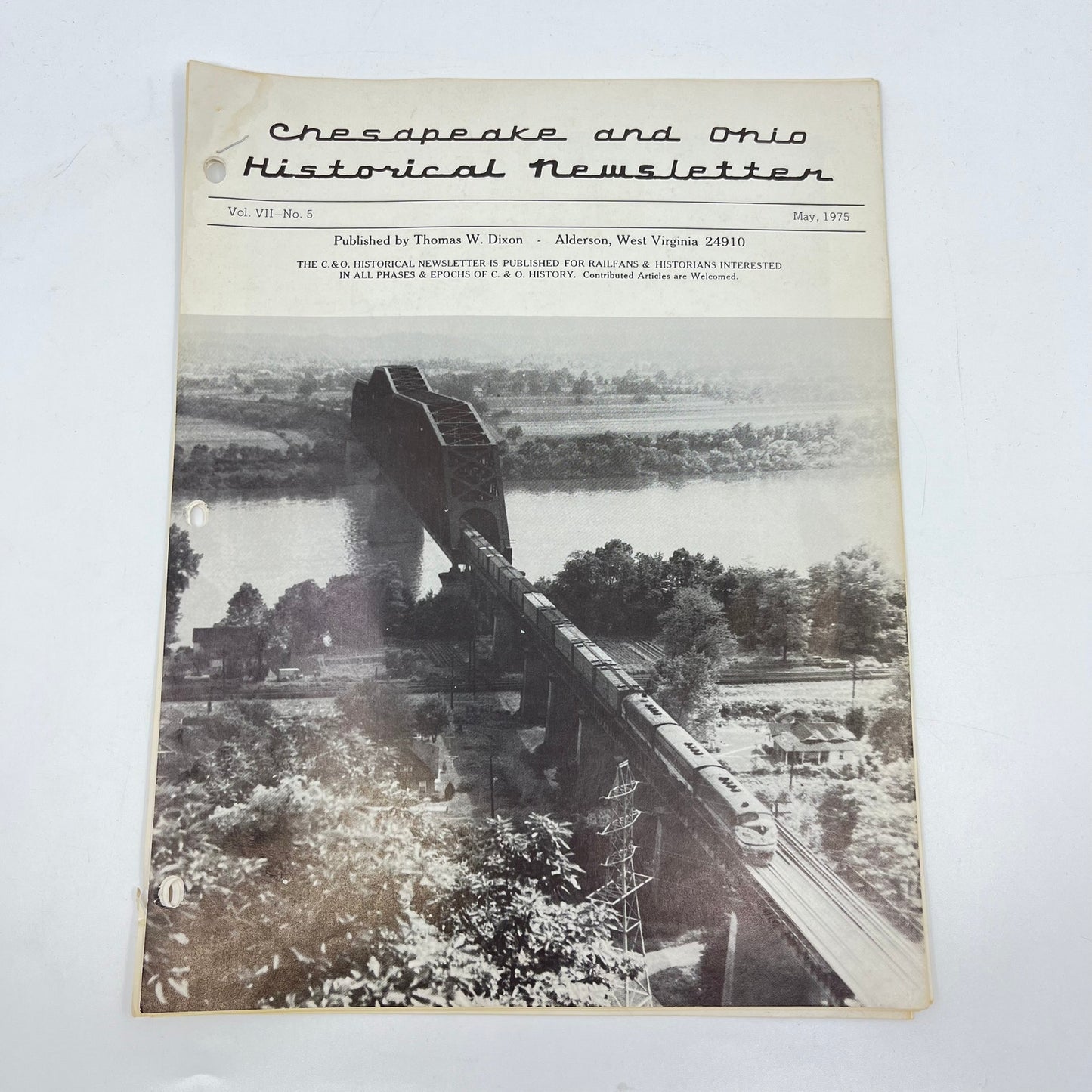 1975 May Chesapeake and Ohio Historical Newsletter C&O RR Thomas Dixon WV M1-2