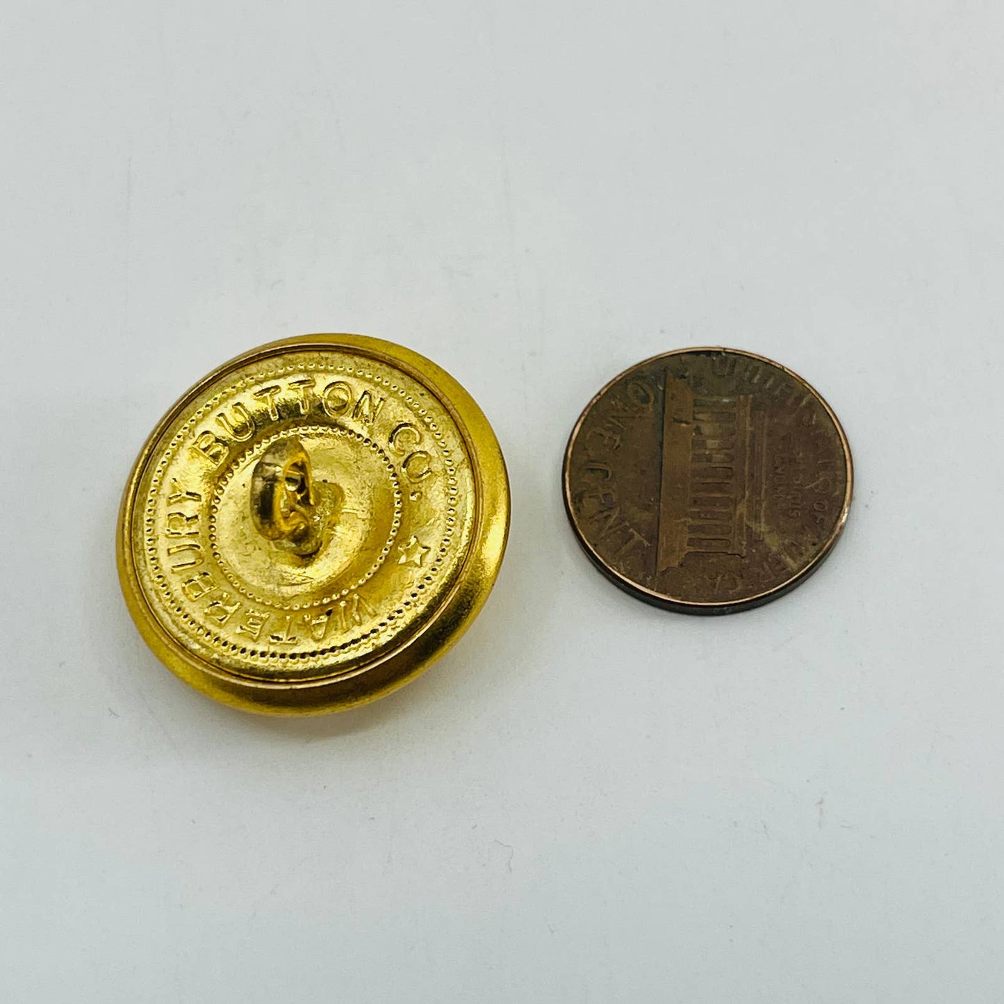 Anodized Gold Marine Uniform Large Button Waterbury Button Co LOT OF 6 SB5-1