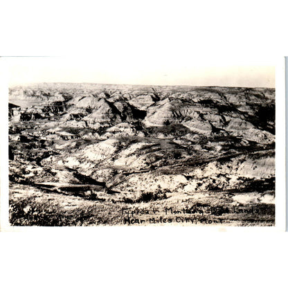 Antique Postcard RPPC Montana Badlands Near Miles City MT SE8