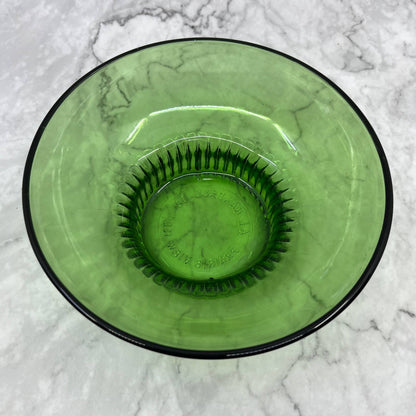 Vintage A.L. Randall Co. Green Glass Bowl Dish Ribbed Base 6” Prairie View TD1