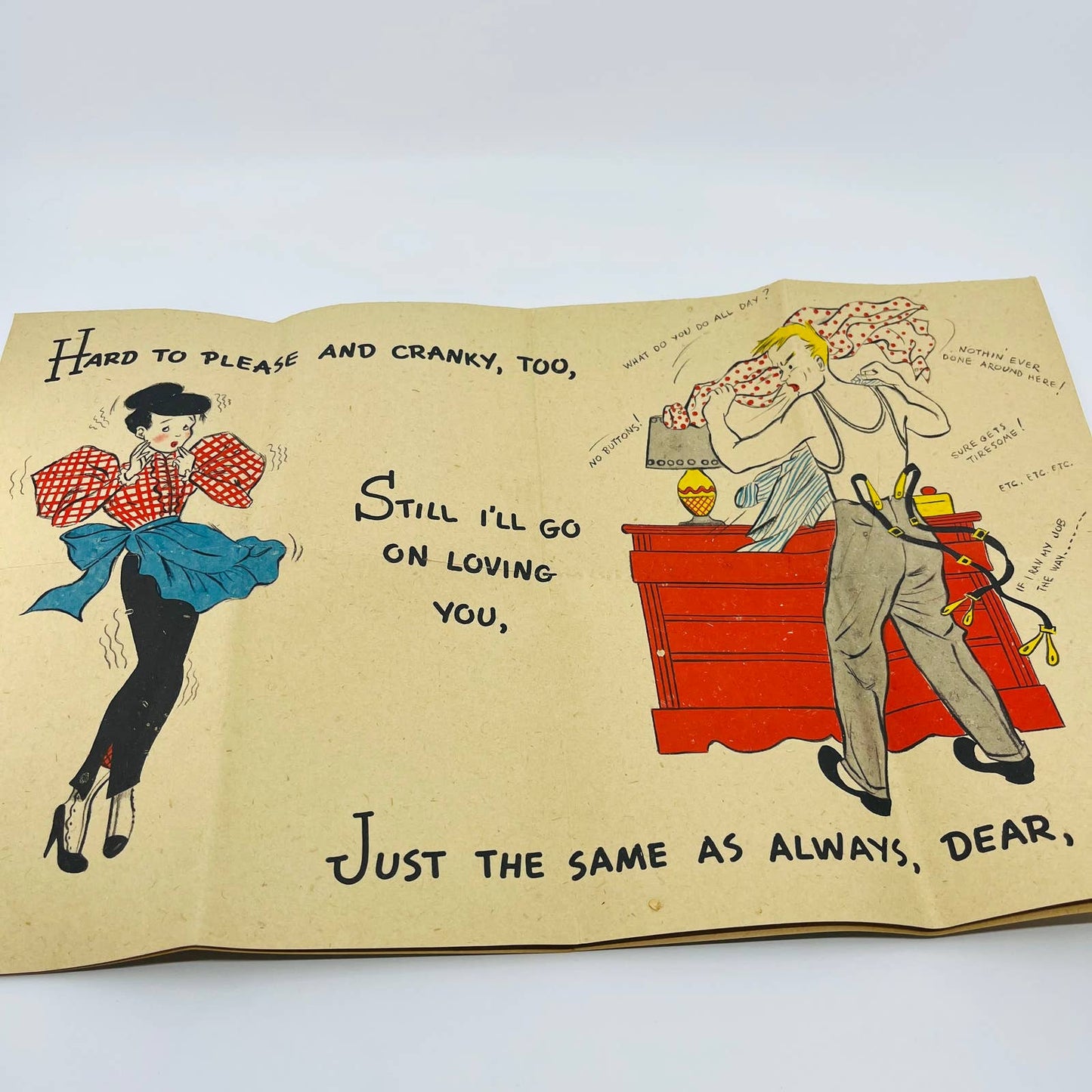 1957 Hallmark Fold Out Birthday Card To Wife SC2