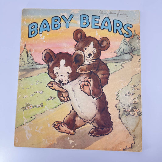 1942 Children's Book "Baby Bears" w/ Adorable Colored Pictures TE1