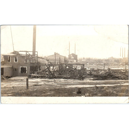 Antique RPPC Postcard Destroyed Building After Fire SE8