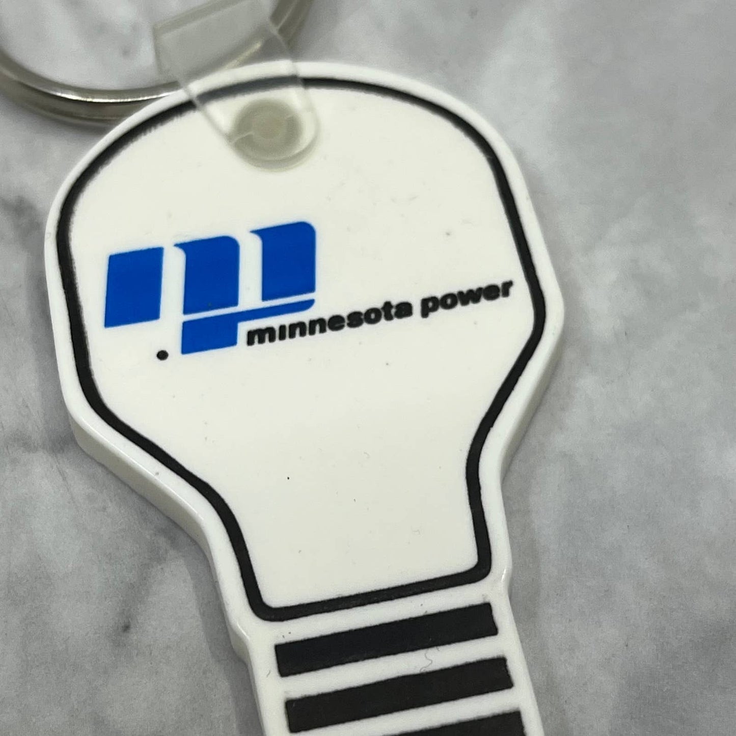 Vintage Rubber Advertising Keychain Minnesota Power - Lightbulb SF1