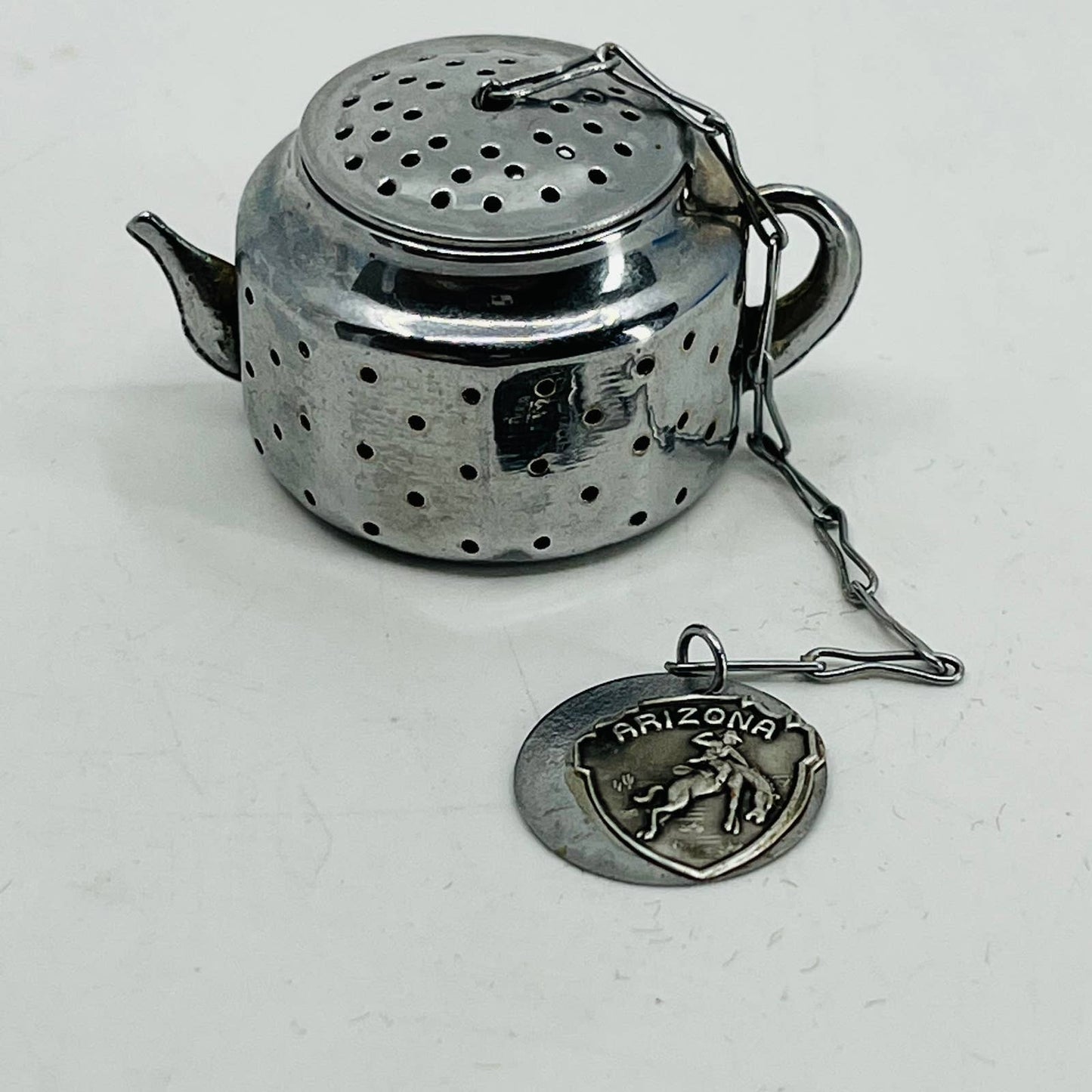 1940s Tea Strainer/Infuser Teapot Shaped Arizona Souvenir Occupied Japan SA5