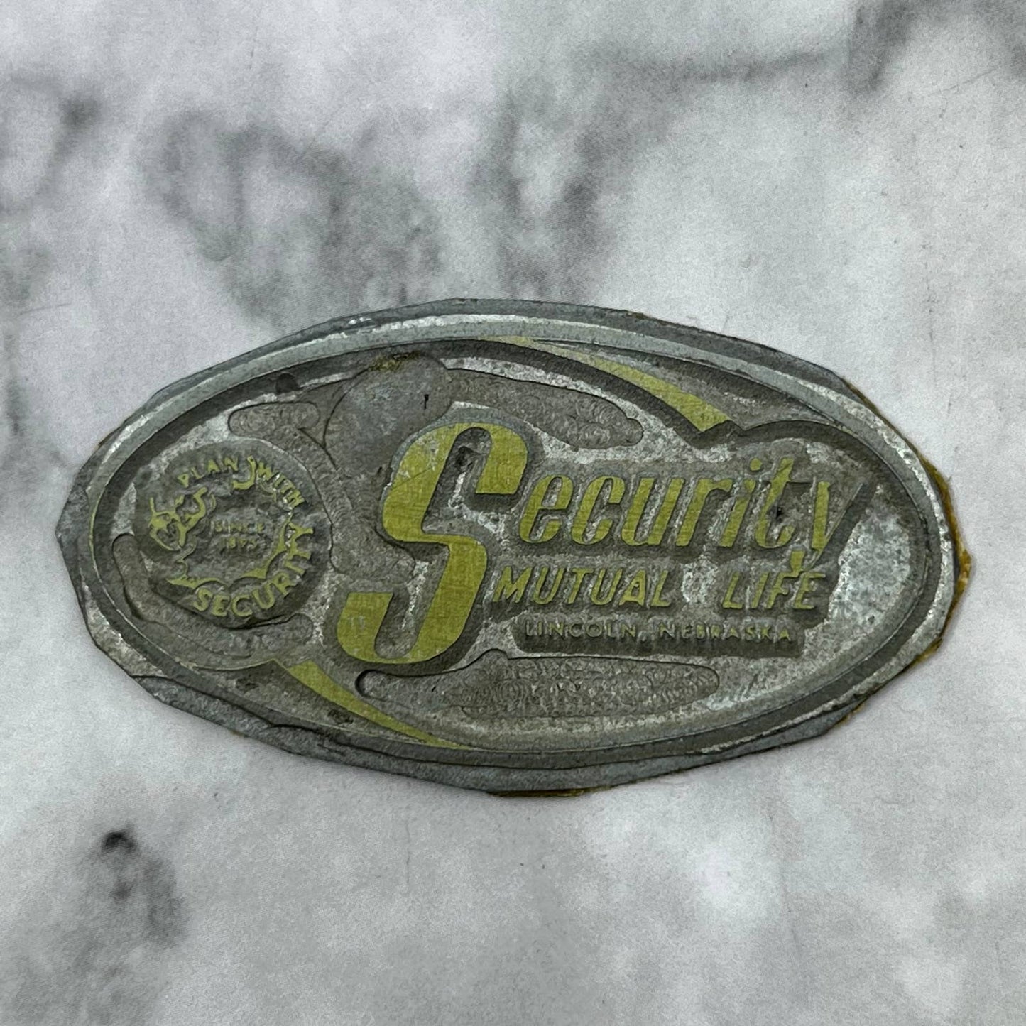Vintage Printers Block Plate Security Mutual Life Lincoln Nebraska TJ510
