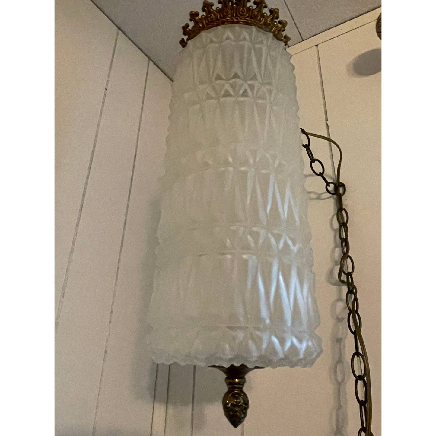 Vintage MCM Mid Century Hollywood Regency Hanging Swag Pendant Light Lamp