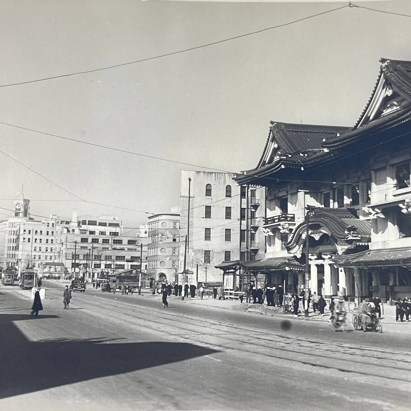 1945 WWII Photo Kabukiza Theatre After Tokyo Bombing Japan 4x6” SC5