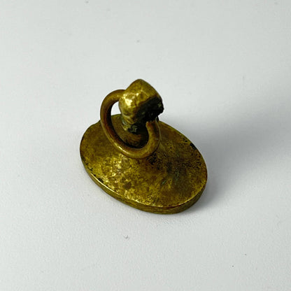 Antique Primitive Handmade India Brass Wax Seal Stamp 1/2” SC7-1