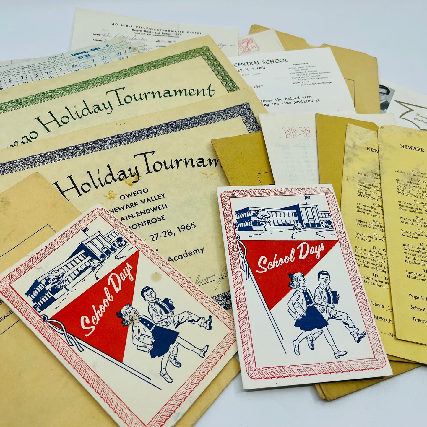 1960s Huge lot Newark Valley NY School System Ephemera John Stephen Lawton TH9