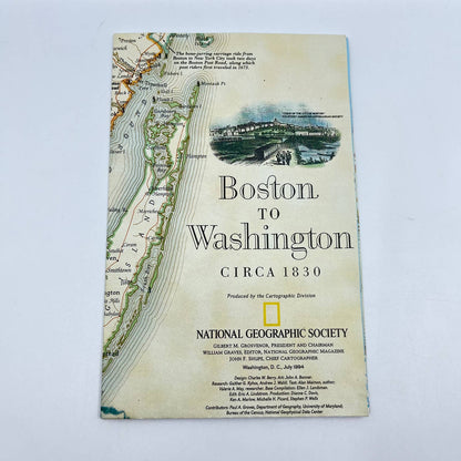 1994 National Geographic Map - Boston yo Washington Circa 1830 TE1