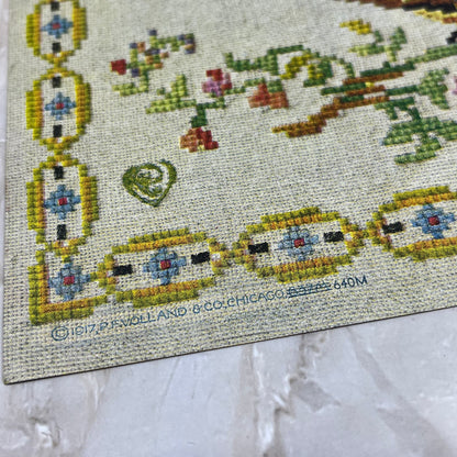 1917 Sampler Print PF Vollard Poem by Whittier "Our lives are albums..." 9x12 FL3