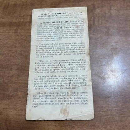 1927 Brochure Morse Bushed Type Silent Chain Automotive Front Ends Ithaca AK7-1