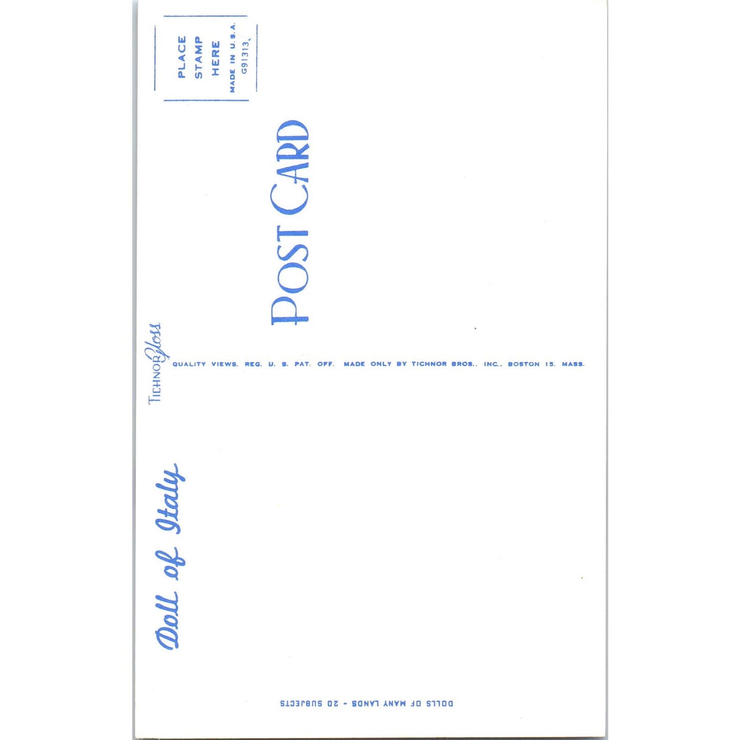 Doll of Italy - Dolls of Many Lands Series Original Postcard PB4