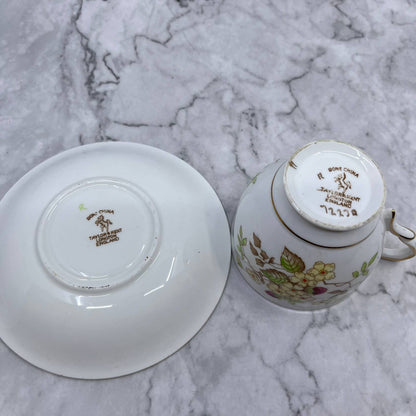 Taylor & Kent Bone China Cup And Saucer Blooms, Berries, & Bee TD1