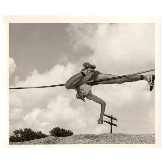 1957 Original Press Photo Track Hurdles John Helmlinger Manatee 8x10" AD2