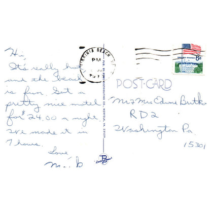 Vintage Postcard - Greetings From Virginia Beach Virginia TJ7-1