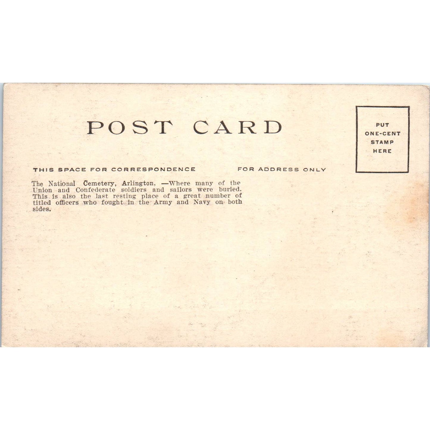 Arlington National Cemetery c1910 Original Postcard TK1-27