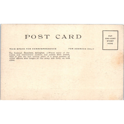 Arlington National Cemetery c1910 Original Postcard P1-12