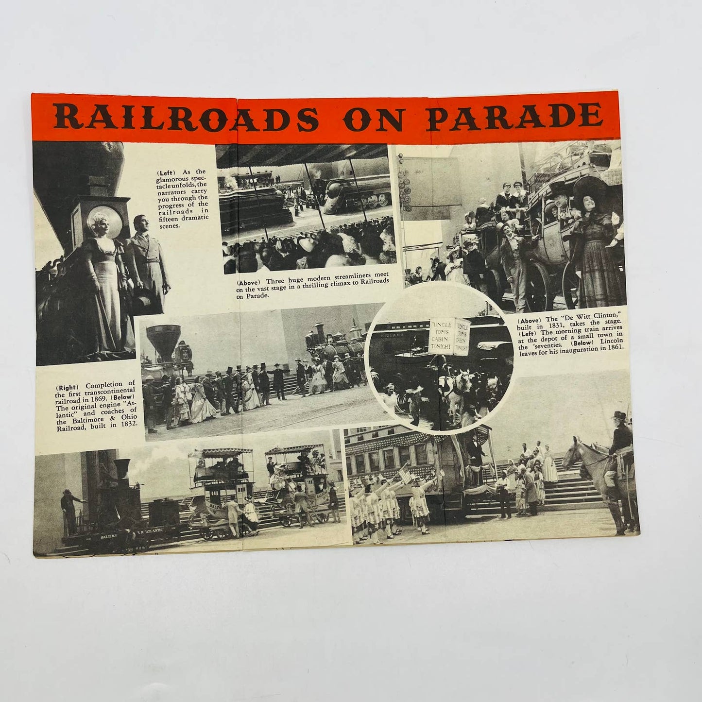 1939 New York World’s Fair RAILROADS ON PARADE Brochure & Fold Out Map D3