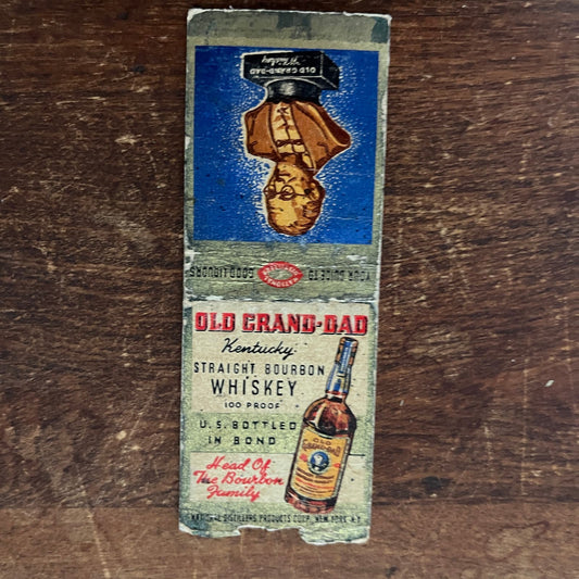 Old Grandad Bourbon Whiskey Advertising Matchbook Cover SB3-M1