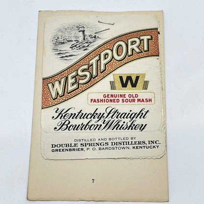 Westport Whiskey Label Set of 5 Double Springs Distillers Greenbrier KY