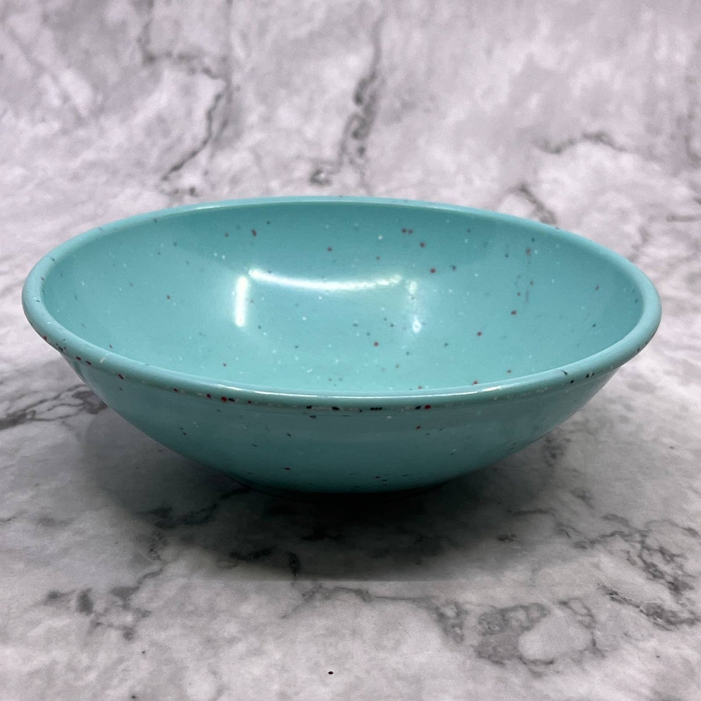 MCM Imperial Ware Speckled Confetti Teal Blue Ice Cream Bowl Melmac Malamine TA3